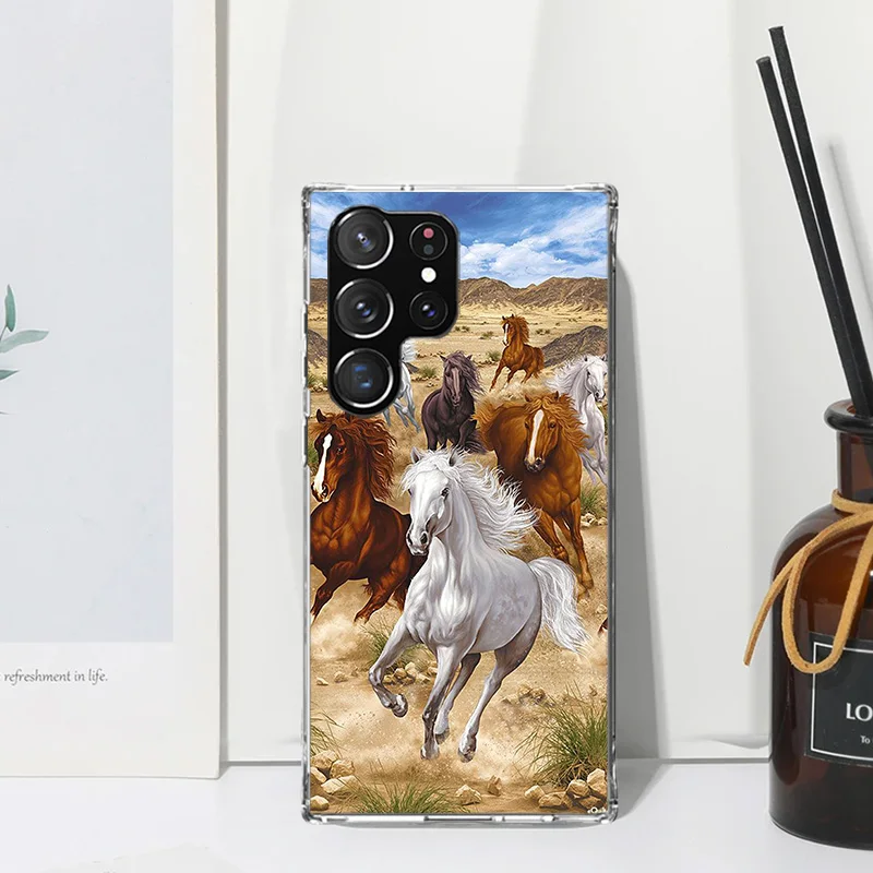 Horse Great Beauty Galloping Etui na telefon do Samsung Galaxy S24 S23 S22 S21 Fe S20 Ultra S10 S9 + S8 Plus S10E Art Fundas Back Co