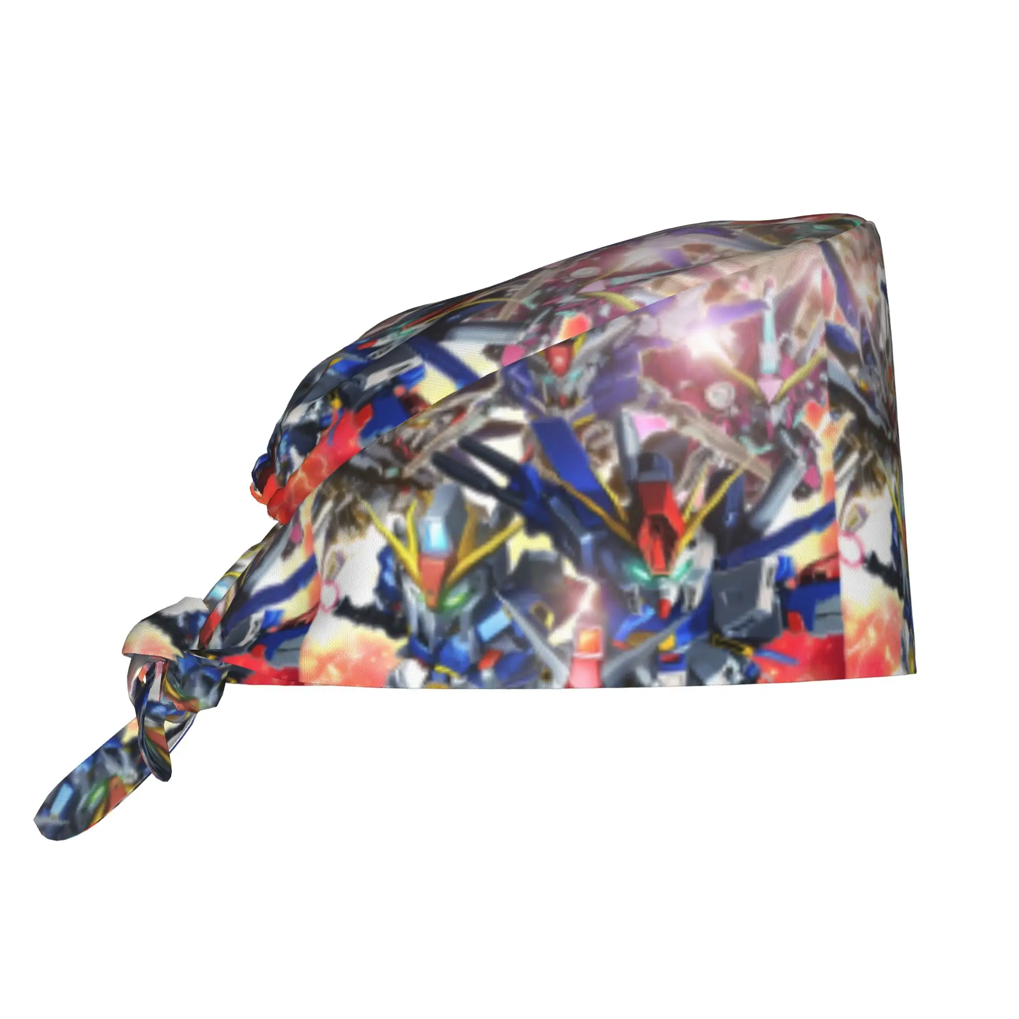 

Custom Gundam Manga Japan Scrubs Cap Surgical Hats Women Men Anime Operating Room Cap Nursing Cap Lab Works Hat