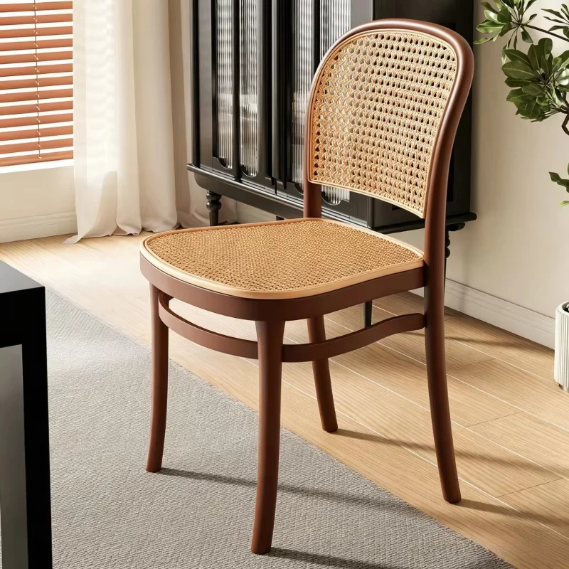 Antique high-back dining chair sturdy and lightweight waterproof leisure chair simple