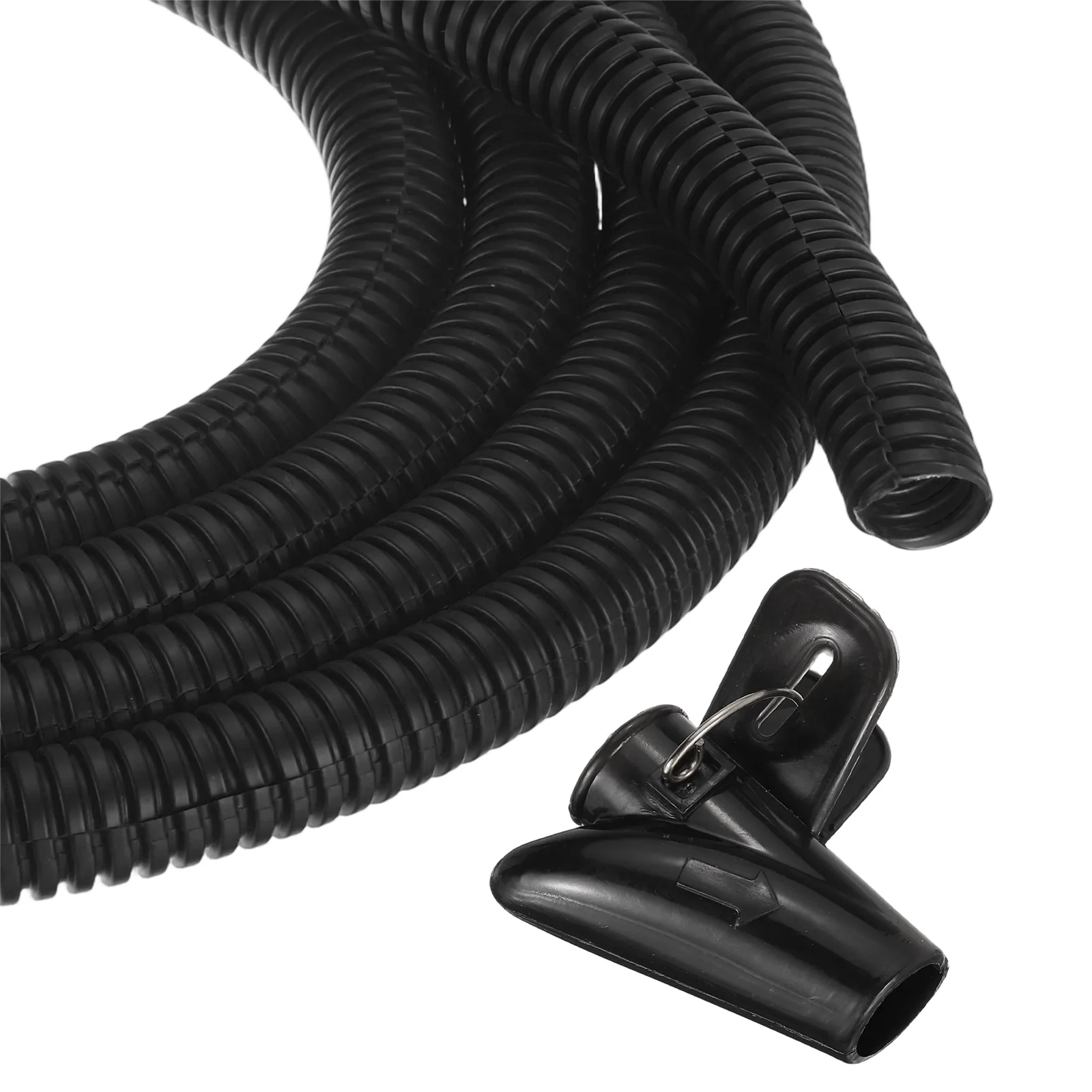 1/2Inch 200ft Split Wire Loom Tubing Flexible Cord Protector with Installation Tool Cable Management Sleeve Conduits Cover Black