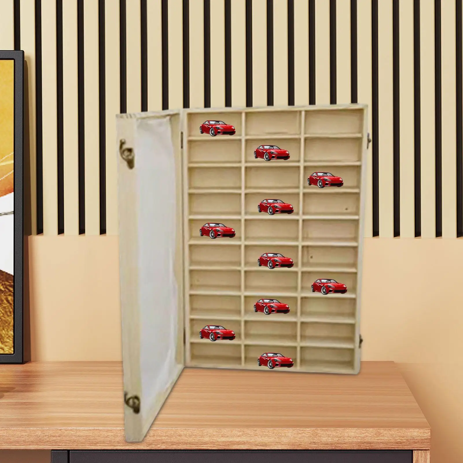 Boîte de rangement d'affichage en bois avec porte, boîte d'ombre en bois, vitrine pour poupée Souvenir, objets de collection, jouets moulés sous pression, figurines d'action