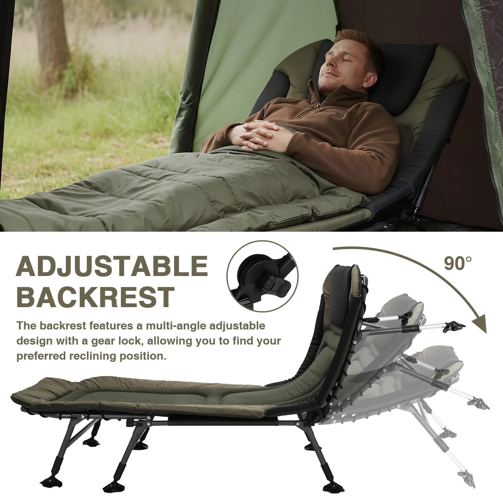 Cama plegable Oxford 600D de alta resistencia con bolsa de transporte, cama plegable portátil con capacidad para hasta 180 kg, para viajes al aire libre, playa y senderismo