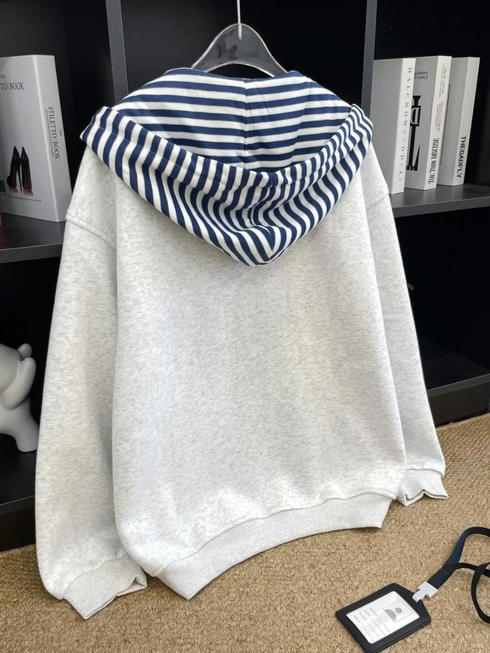 Japanese Y2K Harajuku Hot Girl Casual Striped Hoodie Autumn/Winter Women's cardigan Loose Commuting Trendy Tops emo