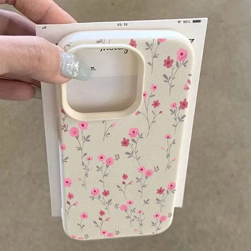 Phone Case Printed Small Pink Flowers For Samsung Galaxy S26 S25 FE S24 Ultra S23 Plus S22 S21 A16 A15 A26 A36 A56 5G Soft Cover