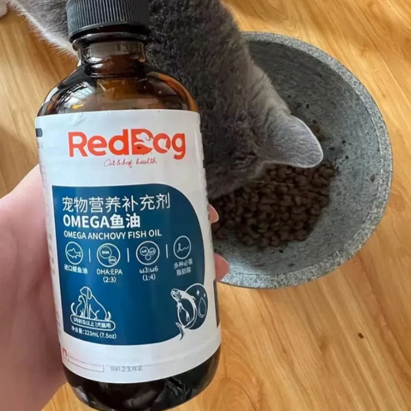 REDDOG OMEGA ANCHOVY FISH OIL Suplemento de nutrição para animais de estimação Fortalecer o casaco de pele do físico e a saúde do cabelo para cães e gatos