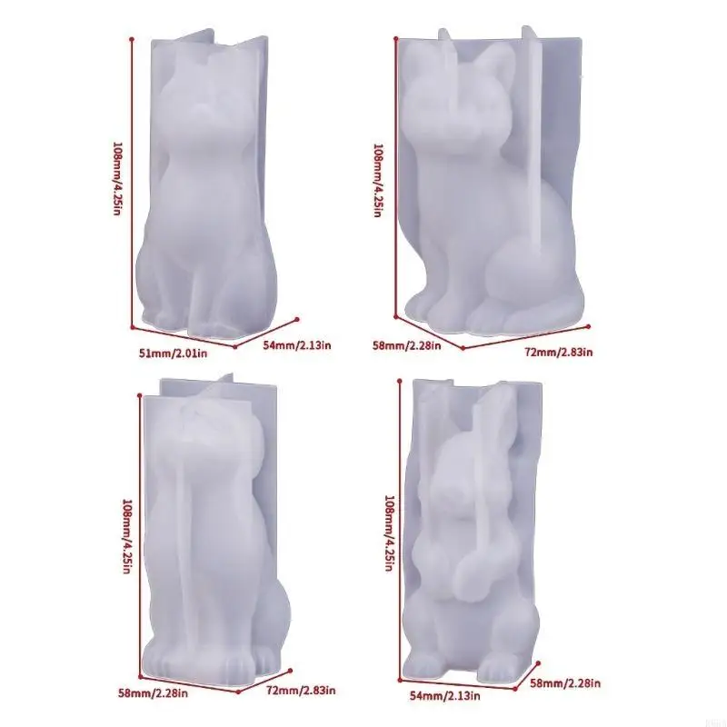 R66A القطط تمثال سيليكون شمعة قوالب الايبوكسي الراتنج قوالب ل شمعة الصابون صنع قالب الشوكولاته فندان لخبز الكعكة #6