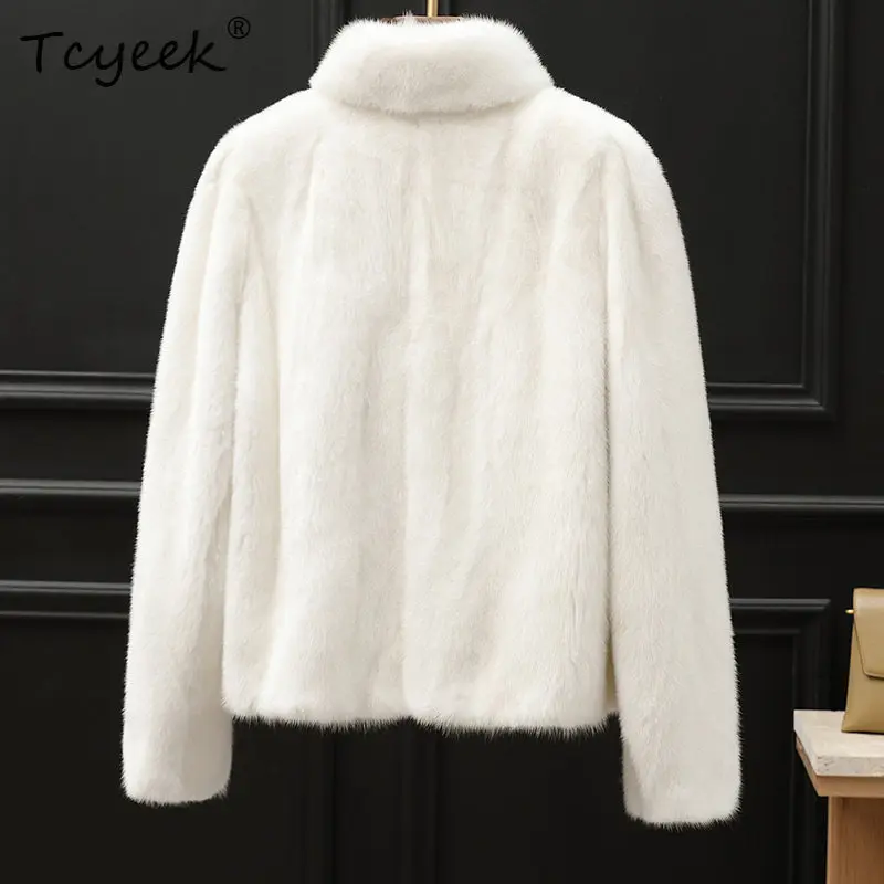 Tcyeek Natural Mink Fur Coat Woman Clothes Warm Winter Jackets for Women Luxury Real Fur New in Coats Short Style Abrigo Mujer