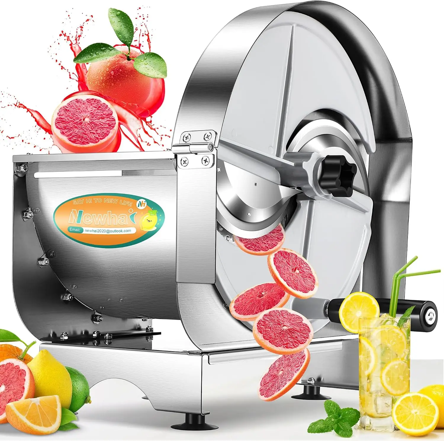 Commercial Fruit Slicer, Manual Vegetable Slicing Machine, 0-0.47