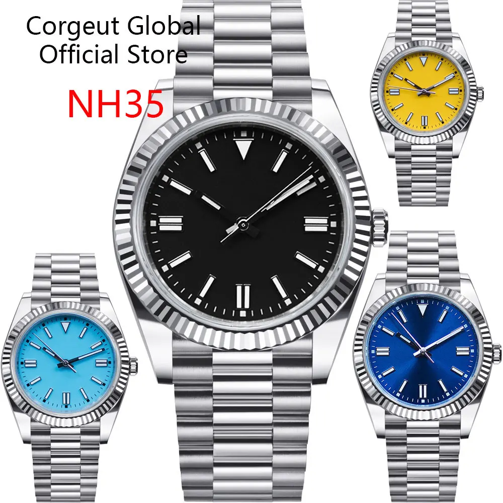 36mm/49mm Black Blue RED Sterile Dial Sapphire Crystal Automatic Men\'s Watch Japan NH35 Movement Green Luminous
