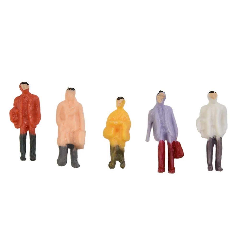 Pack of 50 Painted Figures for Model Train Layout HO Scale 1:87 Passenger Miniatures for Realistic Train Displays