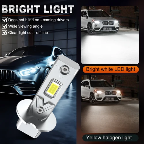 Imagen 2 del producto Bombilla LED para faros delanteros S & D H3, 100W, 20000LM, 3570 Chips CSP, 6500K, blanco, superbrillante, inalámbrico, luces antiniebla para coche