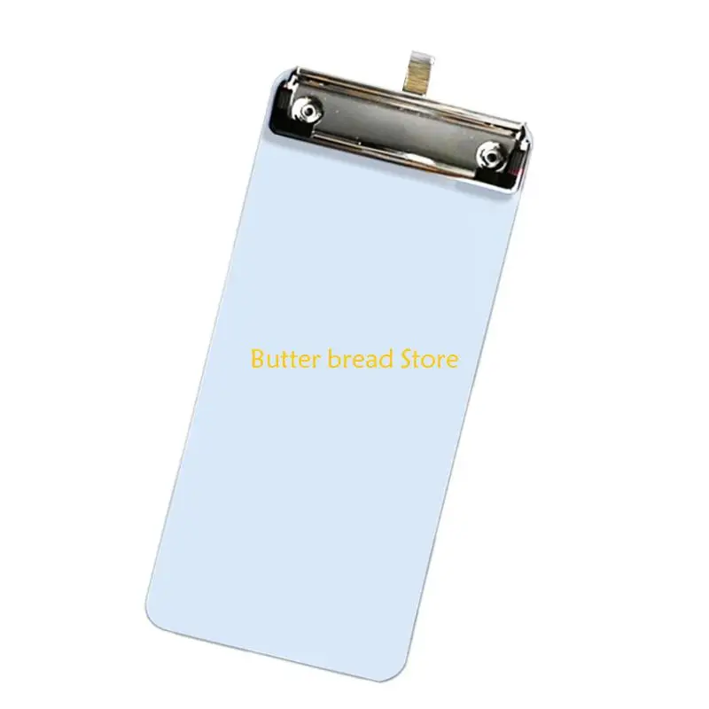 W89C pequeño portapapeles con gancho colgante retactable 10x22cm tablero escritura para oficina