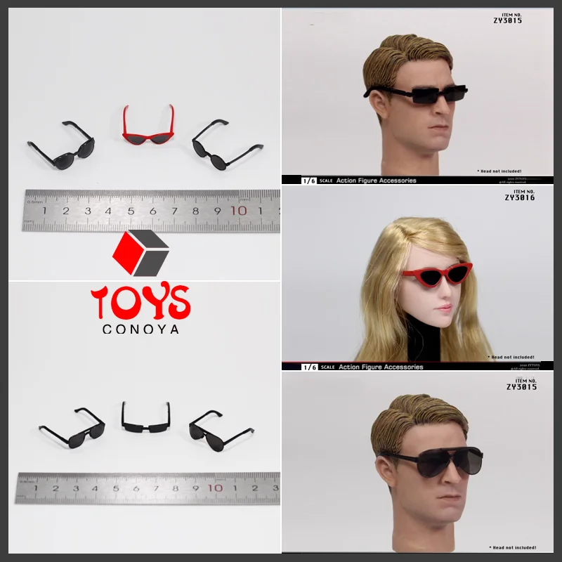 In Stock ZYTOYS ZY3015 ZY3016 1/6 Fashion New Sunglasses Set Model Toys Fit 12'' Male Female Soldier Action Figure Body