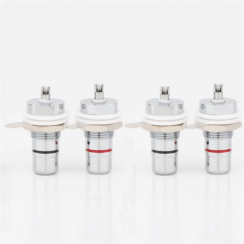10Pcs Rhodium Plated RCA Socket RCA Female Panel Mount Plug Audio Terminal RCA Panel Mount Chassis Easy Install Easy To Use