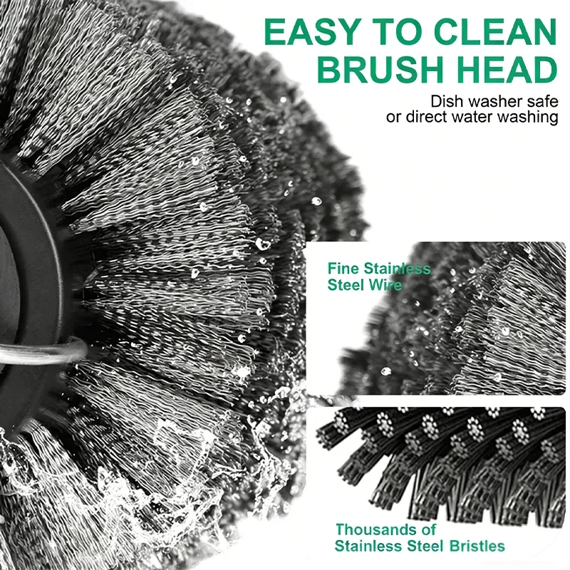 BBQ Grill Brush 3-Speed Settings Electric Grill Brush, 180 ° Adjustable Head, 90 Mins Grill Cleaner for Outdoor Griddles
