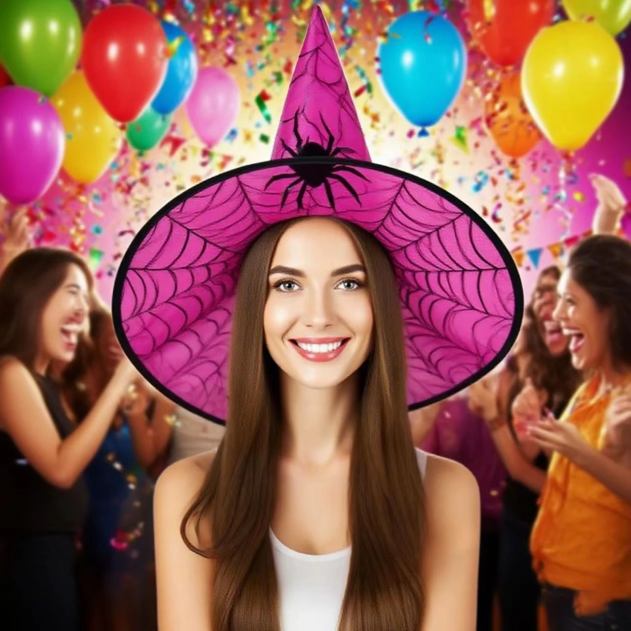 Hexenhut, Halloween-Dekorationszubehör, Hexenhut für Kinder und Erwachsene, Ballkleid, Magic Mesh Wizard Hat für Party – Detail 4