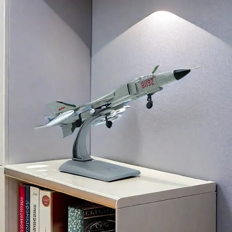 2024 New Die Cast 1:100 Scale China Air Force J8 Fighter Aircraft Model Alloy Military Plane Model Collection Toy Gift Display