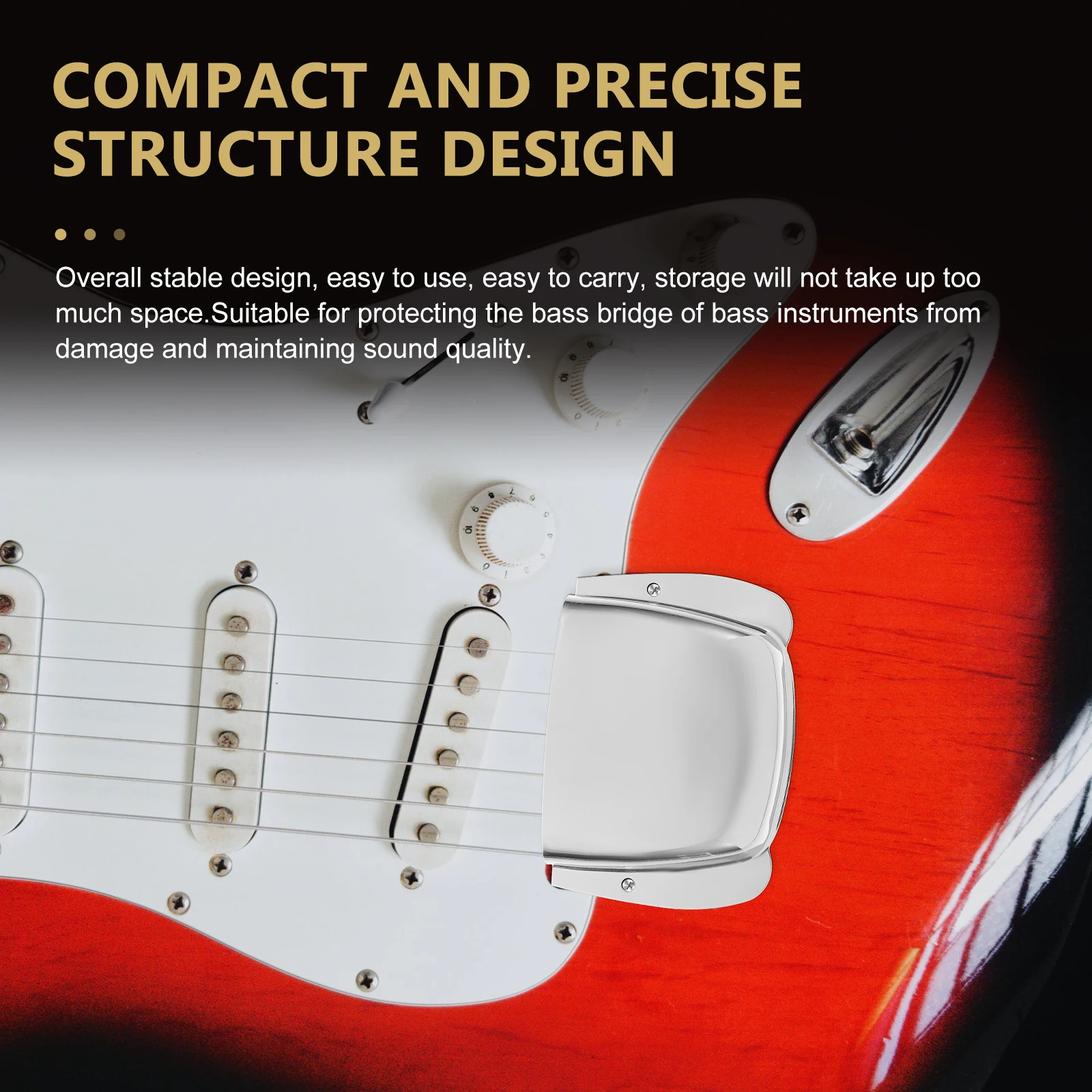 

Bass Bridge Protective Supply Product Guitar Accessories Protection Cap Cover Zinc Alloy Durable Creative Man
