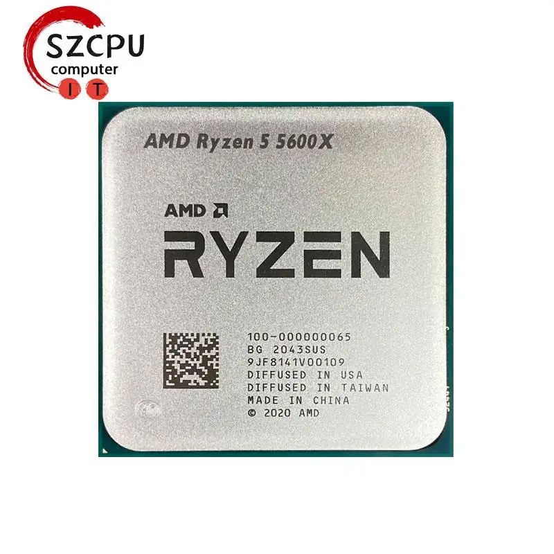 Procesador de CPU AMD Ryzen 5 5600X R5 5600X 3,7 GHz, seis núcleos, 12 hilos, 7NM, 65W, L3 = 32M, 100-000000065, enchufe AM4