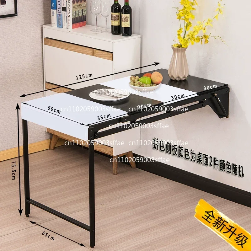 Small apartment wall-mounted shelf household telescopic folding dining table balcony table hanging flower stand folding table