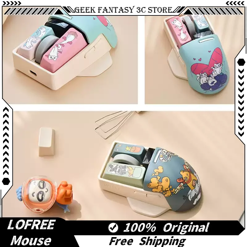 Lofree Wireless Mouse Tri-Mode 4000dpi Original Phase 3805 Sensor Type-C Cute Office Laptop Ipad Desktop Computer Gaming Mouse