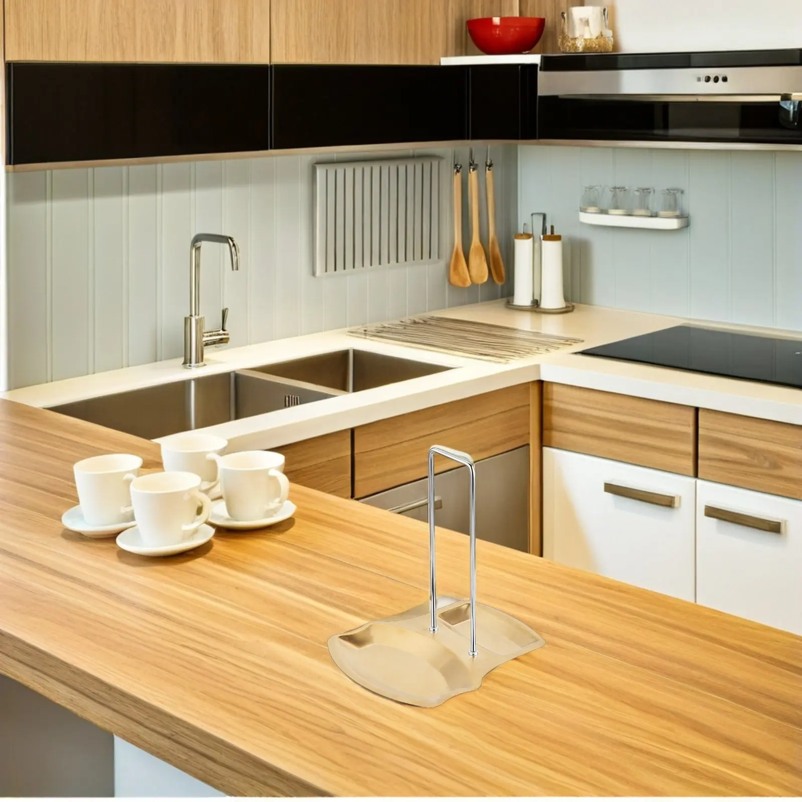 

Подставка для крышек из нержавеющей стали, кухонный органайзер, многофункциональное решение для хранения, установка без сверления, съемный держатель для крышек