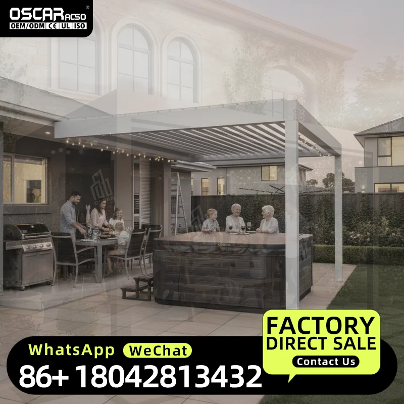 3x6 3x6m 4x6 4x6m 6x3 6x3m 6x4 6x4m 4x8 8x4m 8x4 8x4m Outdoor Aluminum Louvered Roof Shade Structure for Garden Patio Backyard P