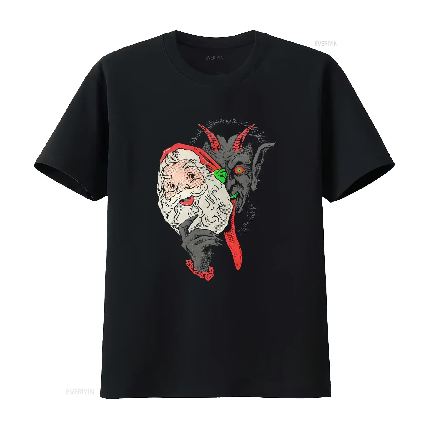 Krampus Claus Halloween T Shirt Pumpkin vintage Washed fashion graphic homme Slightly Comfortable Unisex Stylish