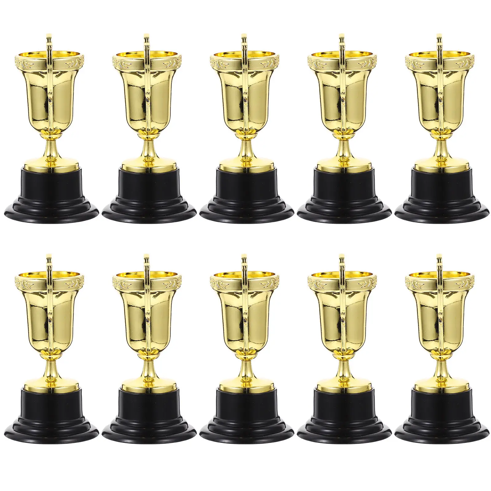 10Pcs Reward Trophy Plastic Smooth Bright Surface for Classroom Rewards Sports Banquets Party Celebration Prize