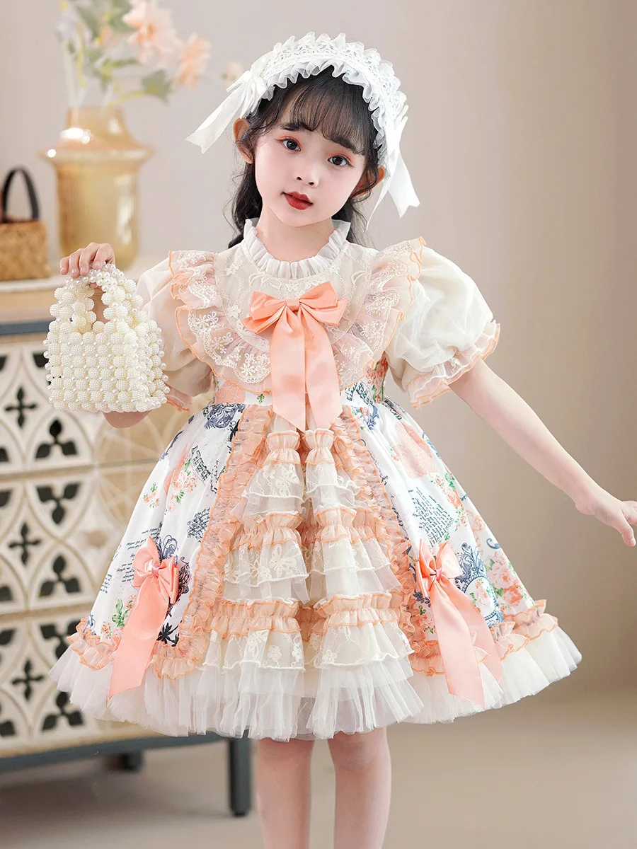 

Kids Dress for Girls Baby Lolita Birthday Party Dress Baby Wedding Princess Vestidos Floral Summer Costume for Girl Dresses