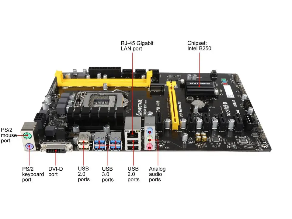 BIOSTAR TB250-BTC Mining motherboard DDR4 for intel LGA 1151 32GB