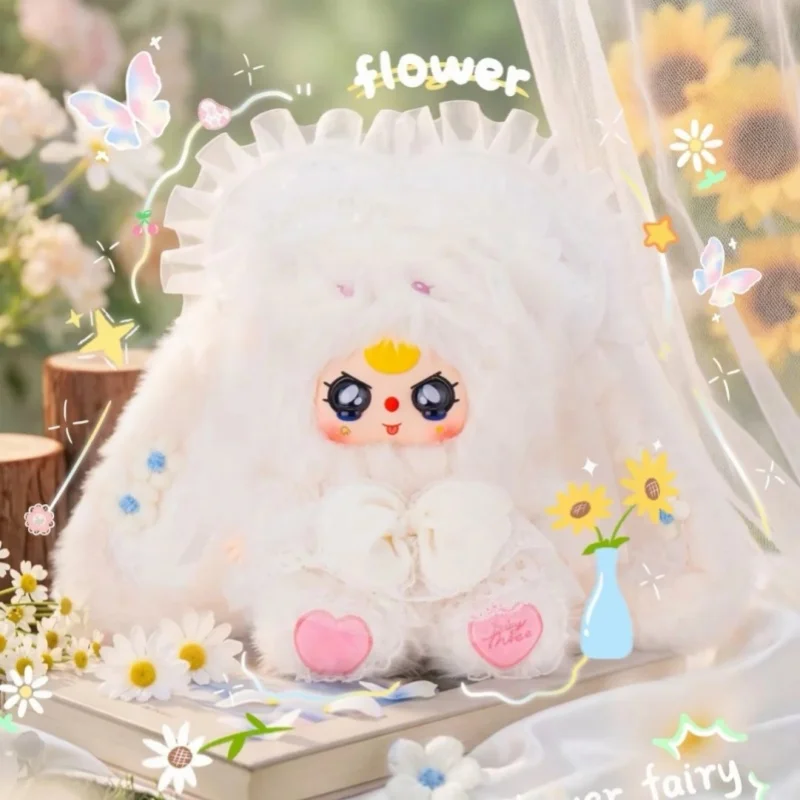 Dapiaoliang Baby Three 400% Kantversierde Bloemthema Konijn Pluche Blind Box Gevulde Pop Desktop Decor Cadeau Voor Speelgoedverzamelaars