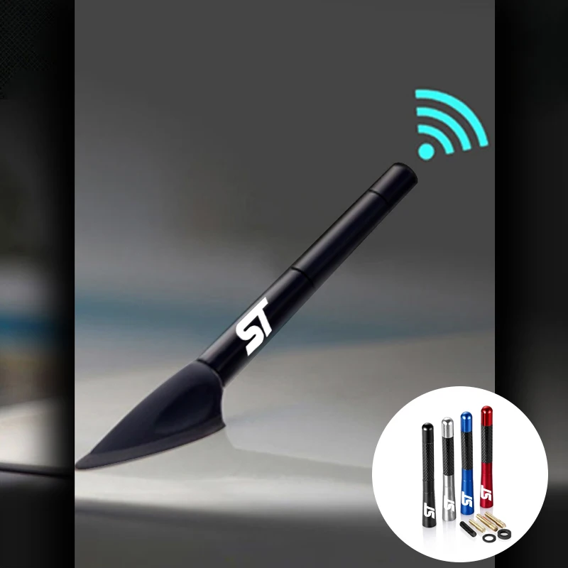 Antena de Radio para techo de coche de fibra de carbono, accesorios de herramientas para Ford ST Mustang Explorer F150 Focus Fiesta EDGE Escort Falcon Rang, 12CM