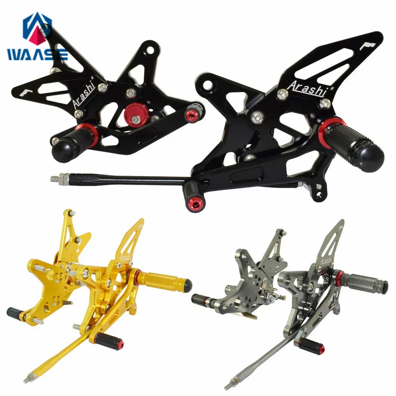 

waase For Kawasaki Ninja ZX-6R ZX6R ZX-636 ZX636 2009-2021 2022 2023 Adjustable Rider Rear Sets Rearset Footrest Foot Rest Pegs