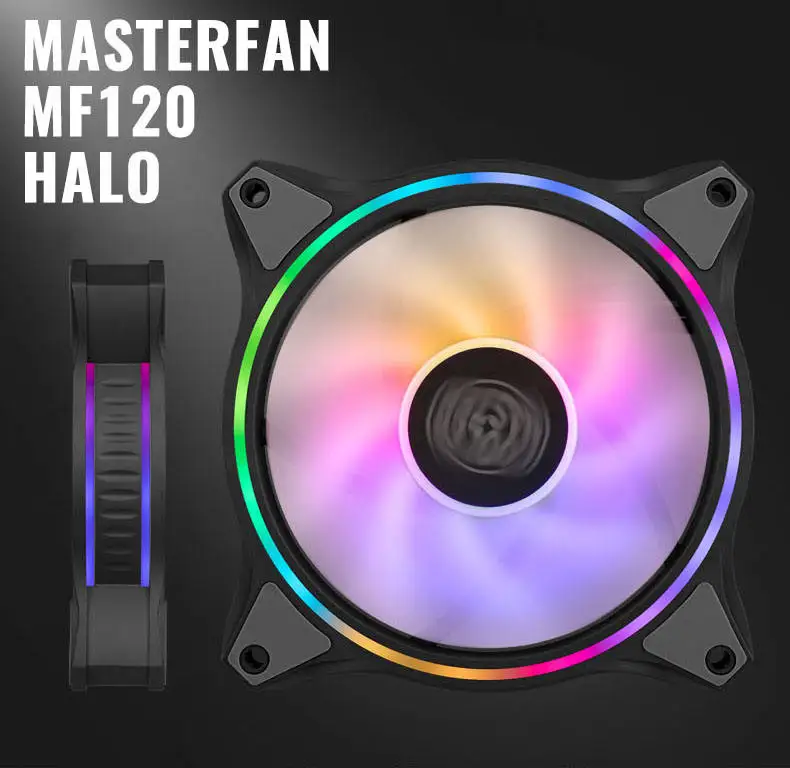 Cooler Master MF120 – ventilateur de refroidissement HALO, 120mm, 5V/3 broches, ARGB, pour boîtier d'ordinateur, CPU, PWM, silencieux