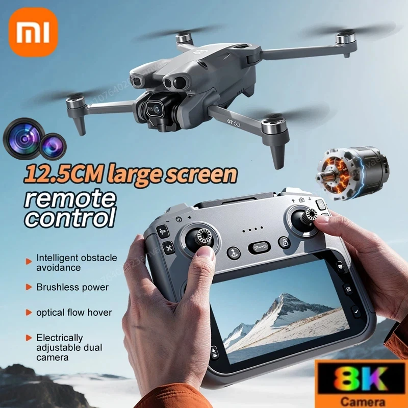 XIAOMI RC الطائرة بدون طيار 8K HD التصوير الجوي طائرات التحكم عن بعد كاميرا مزدوجة واي فاي نظام تحديد المواقع ثلاثة جوانب تجنب العوائق كوادكوبتر