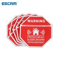 ESCAM 5Pcs Home House Alarm Security Stickers / Decals Signs for Windows & Doors New