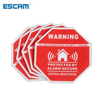 ESCAM 5 ชิ้น Home House Alarm Security สติกเกอร์/Decals ป้ายสําหรับ Windows & ประตูใหม่