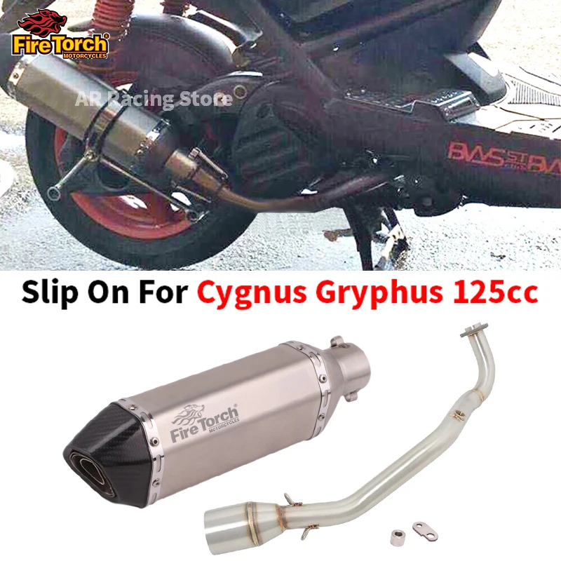 Slip On For YAMAHA Cygnus Gryphus 125cc Full System Motorcycle Exhaust Escape Moto Front Pipe Muffler With Reomvable DB Killer