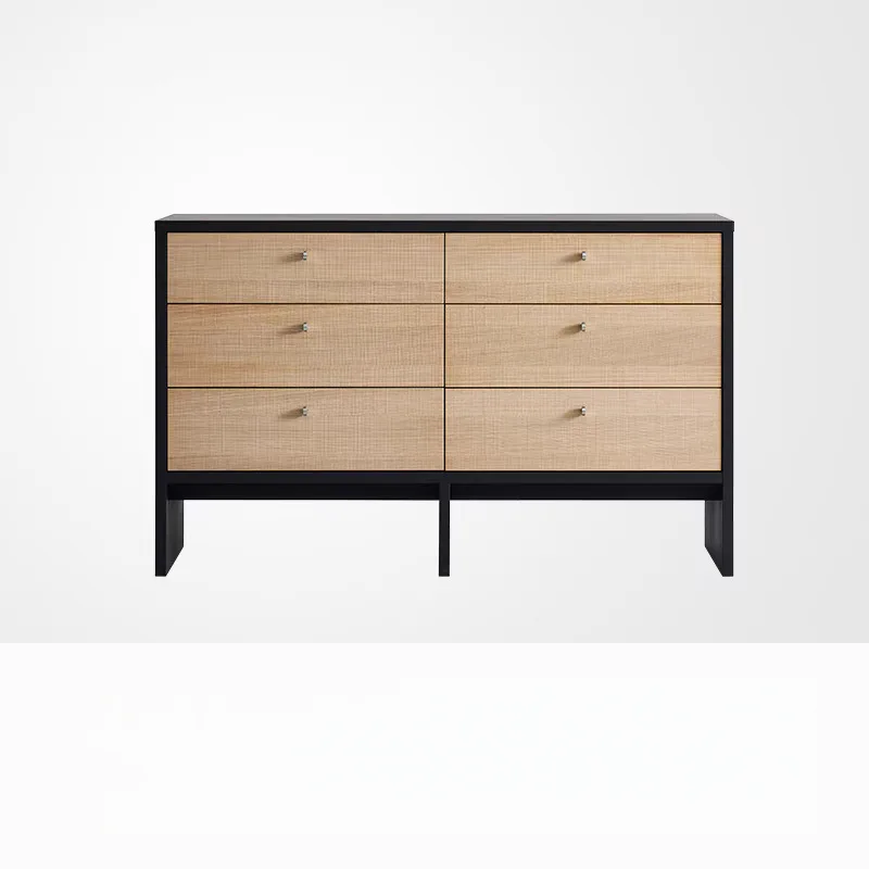 

olid wood six-bucket cabinet locker modern simple small apartment living room side cabinet storage dining side cabinet