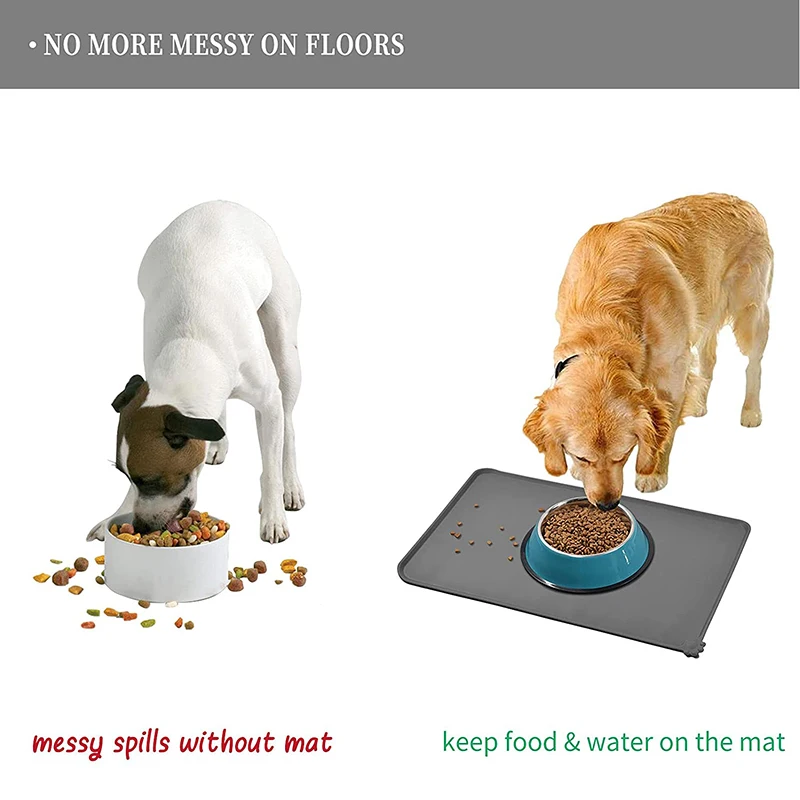 Non-Stick Silicone Pet Bowl Mat, Fountain Tray, Almofada de comida impermeável, Alimentação e beber Pads, Placemat fácil de lavar, cão e gato