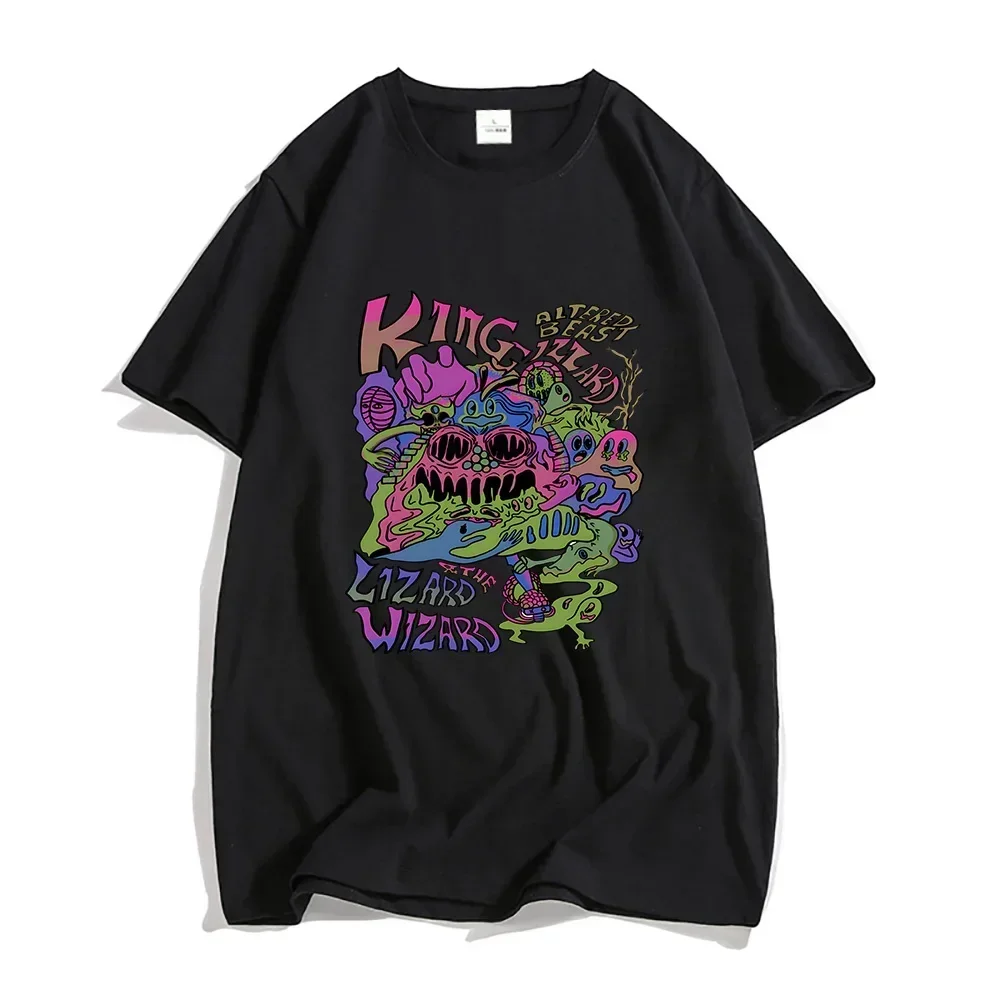 King Gizzard & The Lizard Wizard T-shirts MEN Fashion Four Seasons T Shirts 100% Cotton Tshirts O-Neck High Street Manga Graphic