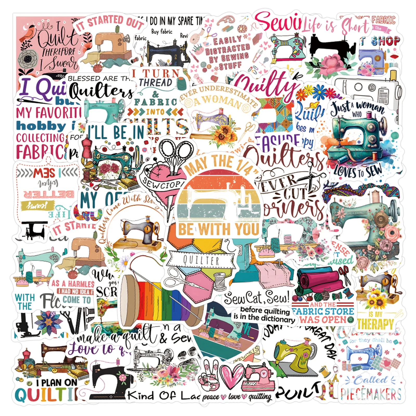 

10/30/55Pcs New Quilting Graffiti Decorative Stickers DIY Guitar Phone Laptop Suitcase Water Cup Skateboard Waterproof Stickers