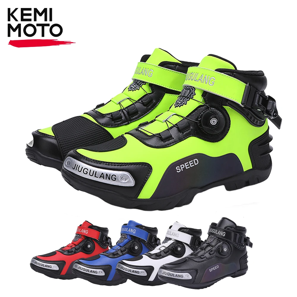 

Motorcycle Men Boots Riding Racing Black Shoes Off-road Breathable Waterproof Durable Comfortable Motorbike Unisex Elasticity