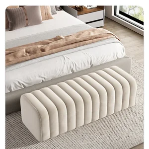 Moderne Samtbank für Bettruhe, lange Füße, Sofa, Stuhl, Eingangsdesign, weiche Schuhbank, nordisches Make -up, niedrige Möbel 10 Hauptverkaufs Banco Veludo - №6