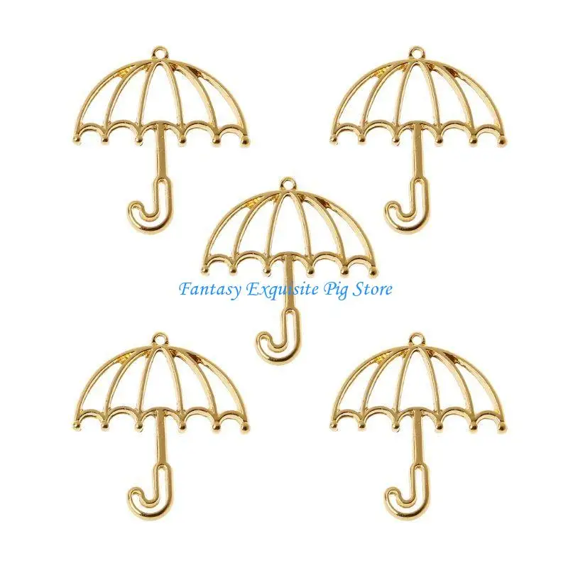 5x إطار مظلة ذهبي مصنوع يدويًا من الراتنج إطار مفتوح فارغ للحرف اليدوية #6