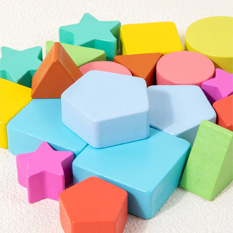 Montessori Puzzle Dopasowywanie Kształtów dla Maluchów Zabawka Edukacyjna do Wczesnej Nauki Rozpoznawania Kolorów Prezent Urodzinowy Zabawki