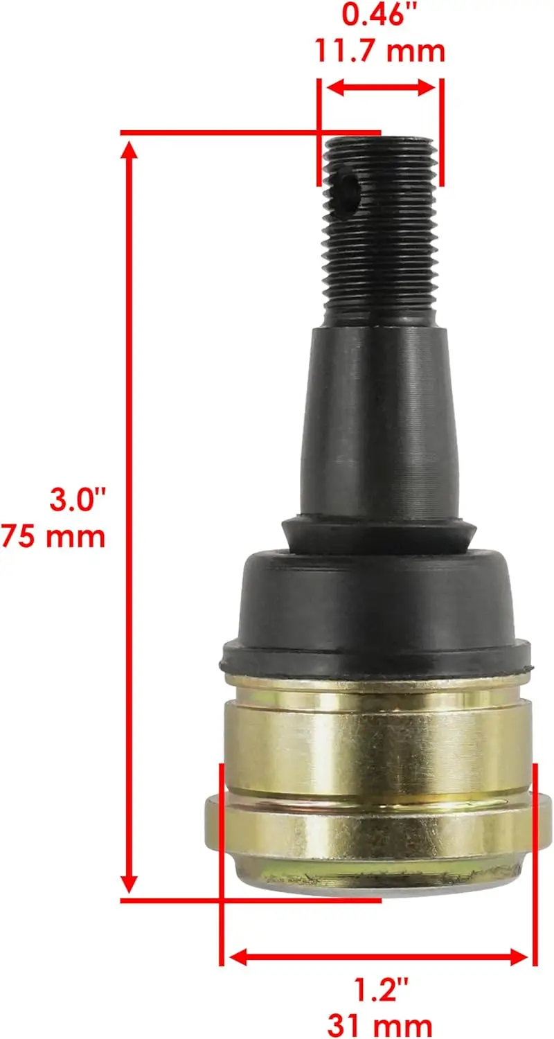 Image 3: Ensemble de rotules supérieures et inférieures Caltric compatible avec Polaris Predator 500 2003-2006 4 joints à rotule