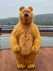 Giant Full Body Inflatable Bear Mascot Adult Walkable Blow Up Suit Stage Wear Character Dress for Entertainment no battery