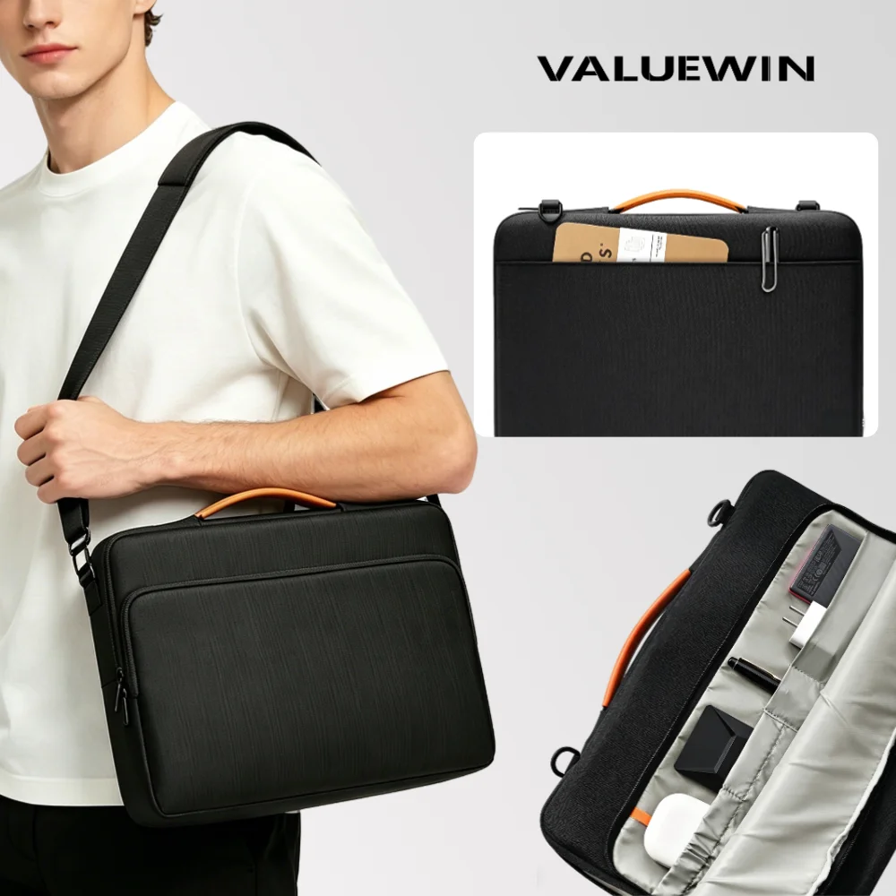 14 inch Laptop Sleeve Bag for MacBook Pro/Lenovo/Huawei/Dell/ASUS/HP Shockproof Portable with Shoulder Strap Computer Briefcase